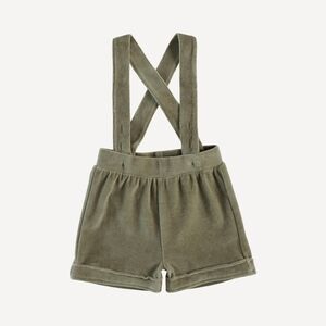 NWT 6Y Kate Quinn Organics Suspender Short Vetiver Cotton Velour Velvet